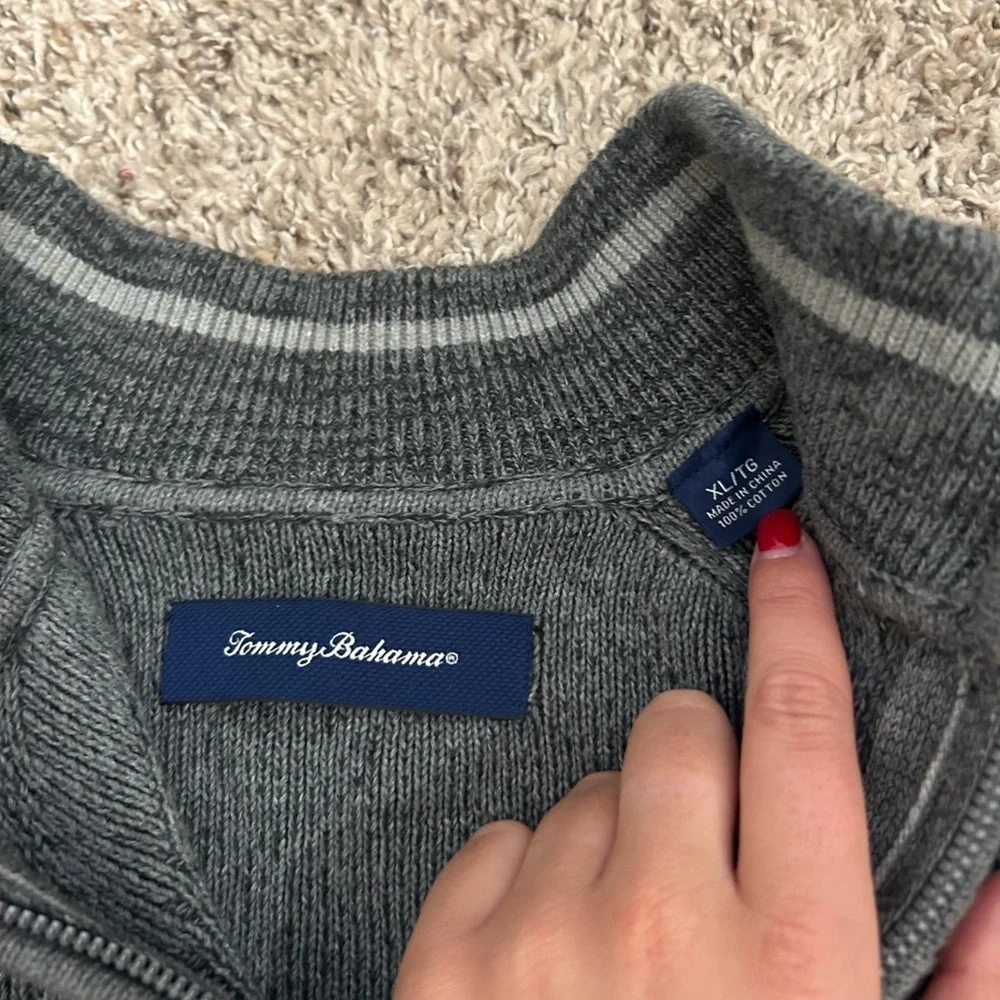Grey quarter zip sweater